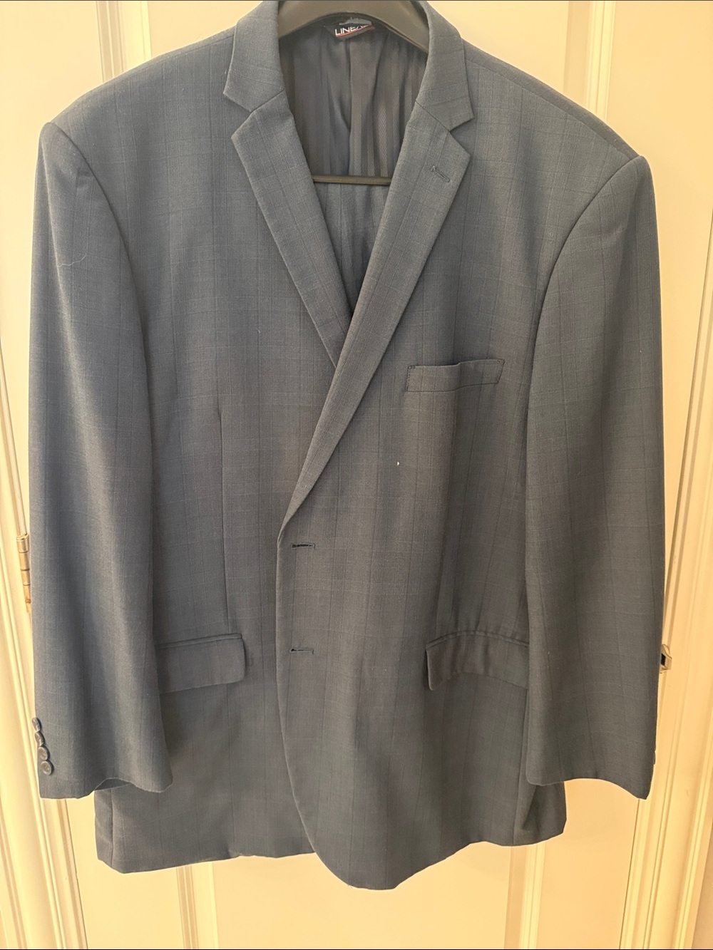 Men's Blue Single-Breasted Suit with Notch Lapel